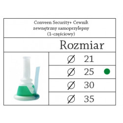 052250 Coloplast Cewnik Zewnętrzny Samoprzylepny 1-Częściowy Conveen Security 25mm do zbiórki moczu