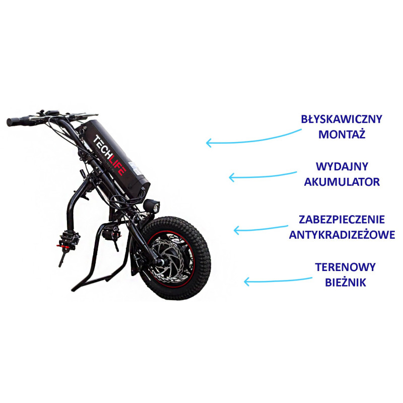 Napęd elektryczny, przystawka do wózka inwalidzkiego Techlife W1