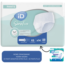 iD Pants Sensitive Extra Plus XS Majtki Chłonne wciągane 6 kropel dla dzieci i dorosłych