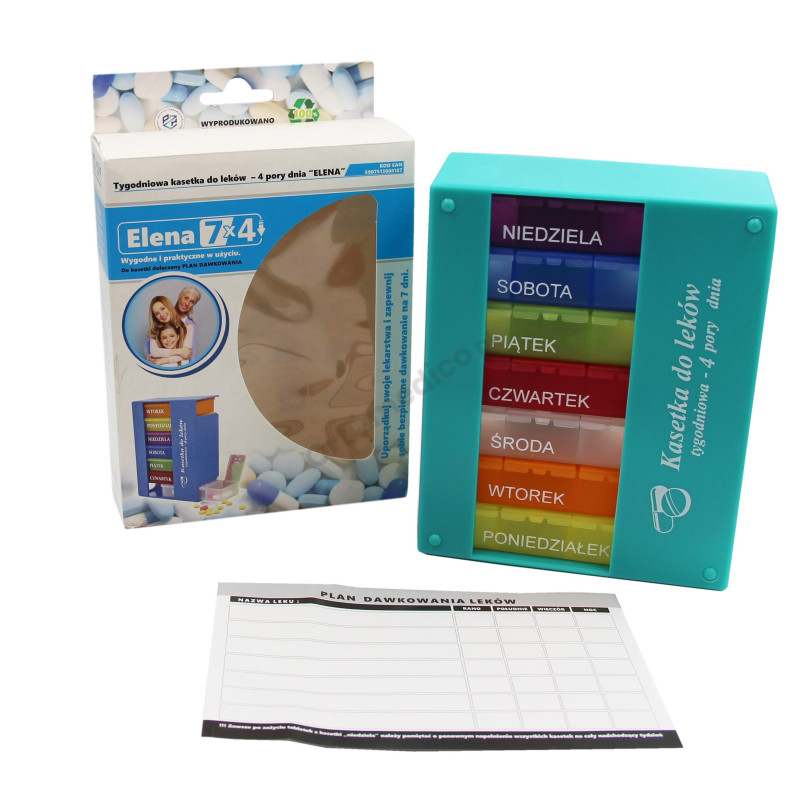 Kasetka Elena na 7 Dni Tygodnia Organizer na Leki El- Comp