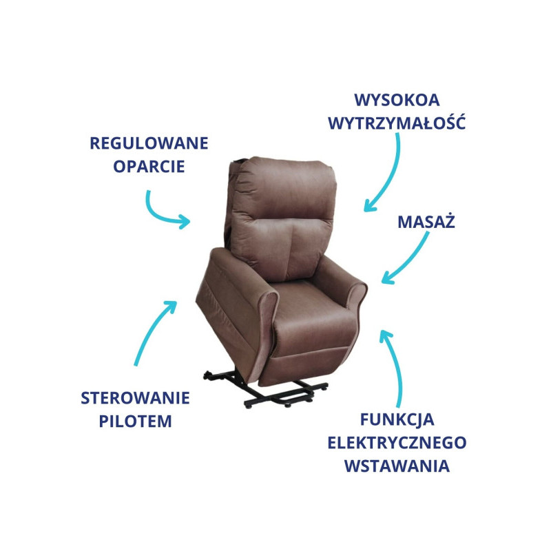 Elektryczny fotel dla seniorów fotel rehabilitacyjny AT56252 Antar
