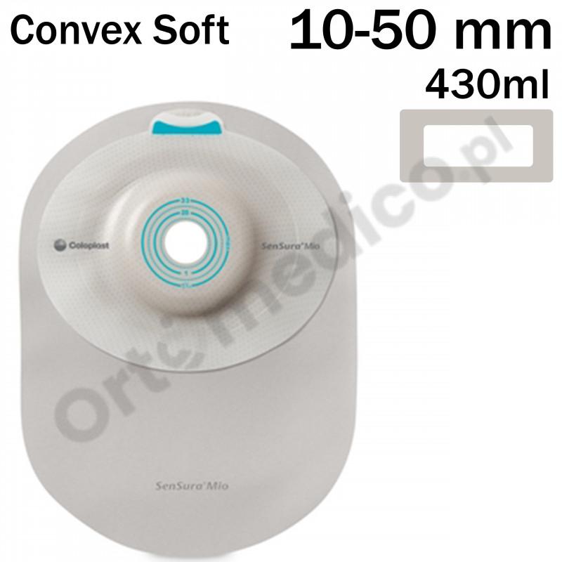 163060  Worek 1-cz Sensura Mio Convex Soft Max 10-50mm 430ml Szary z Okienkiem Zamknięty Coloplast