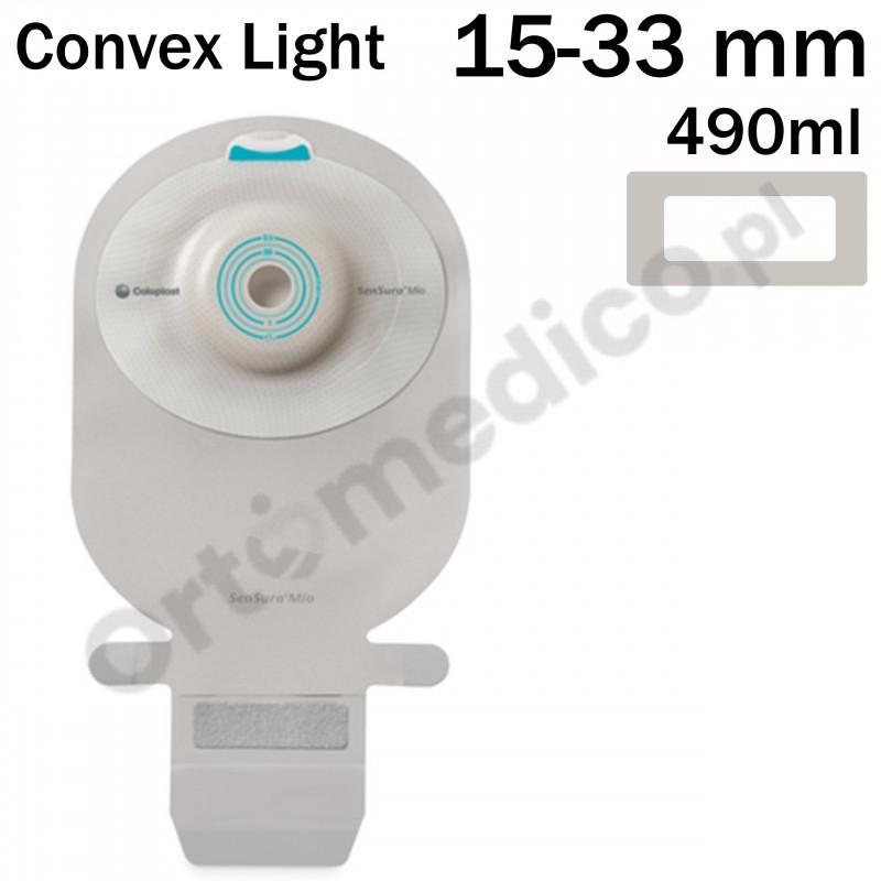 164260 Worek 1-cz Sensura Mio Convex Light 15-33mm 490ml Szary z Okienkiem Otwarty Coloplast