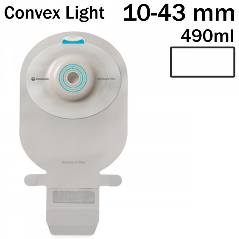 164350 Worek 1-cz Sensura Mio Convex Light 10-43mm 490ml Przezroczysty Otwarty Coloplast
