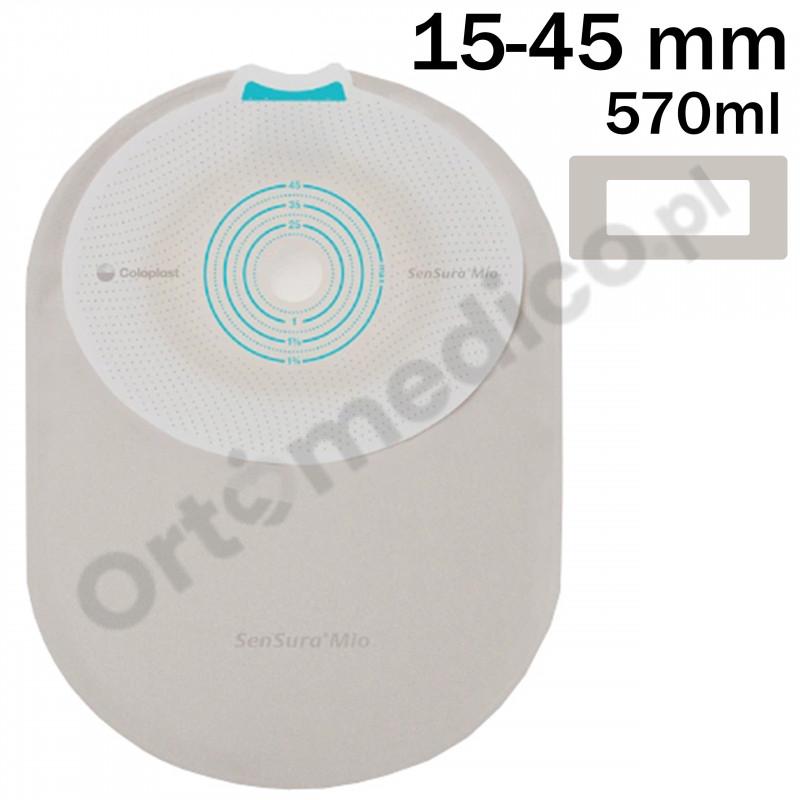 108810 Worek Jednoczęściowy Sensura Mio MAXI 570 ml, 15-45mm  Zamknięty Naturalny Szary z Okienkiem Coloplast