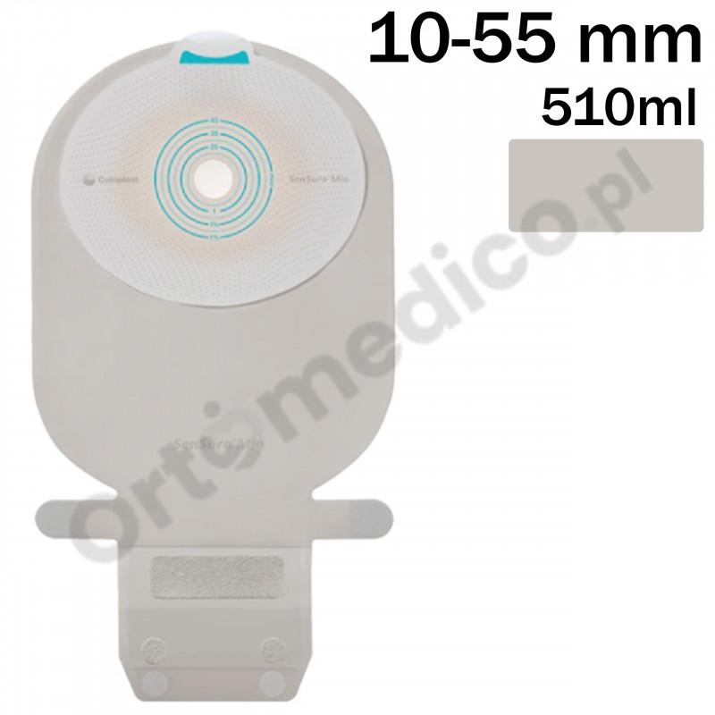 104560 Worek Jednoczęściowy Sensura Mio MAXI 510 ml, 10-55mm Otwarty Naturalny Szary Coloplast