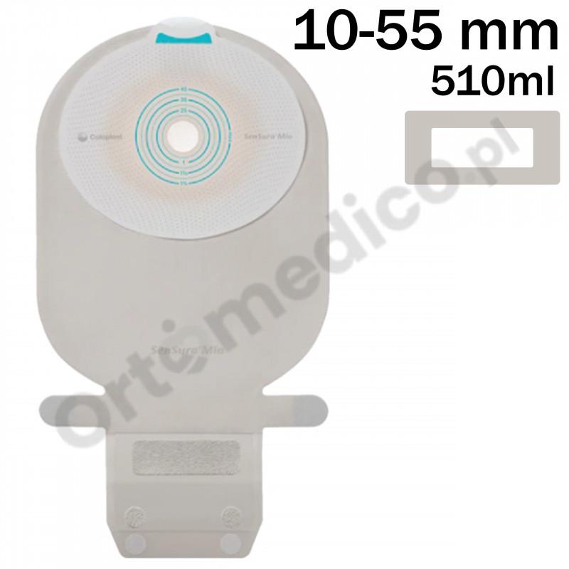 104510 Worek Jednoczęściowy Sensura Mio MAXI 510 ml, 10-55mm Otwarty Naturalny Szary z Okienkiem Coloplast