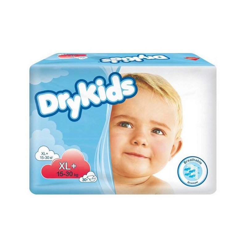 TENA Dry Kids XL+ pieluszki dla dzieci na rzepy 15-30 kg