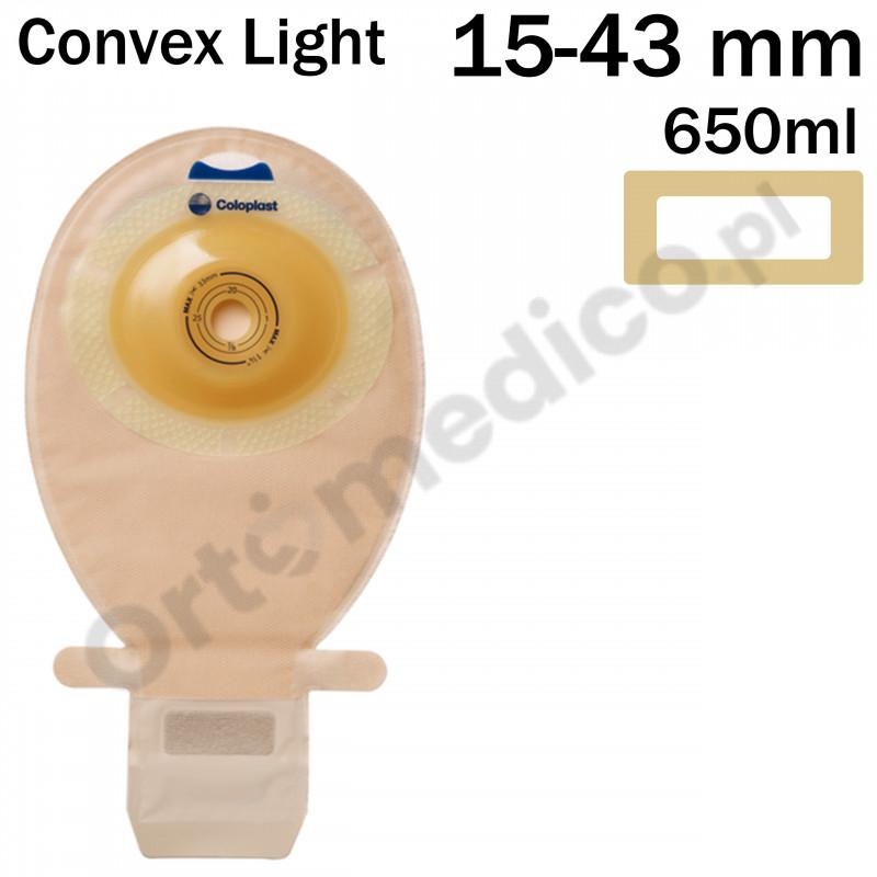 152090 Worek 1-cz SenSura Convex Light 15-43mm 650 ml Cielisty Z Okienkiem Otwarty Coloplast