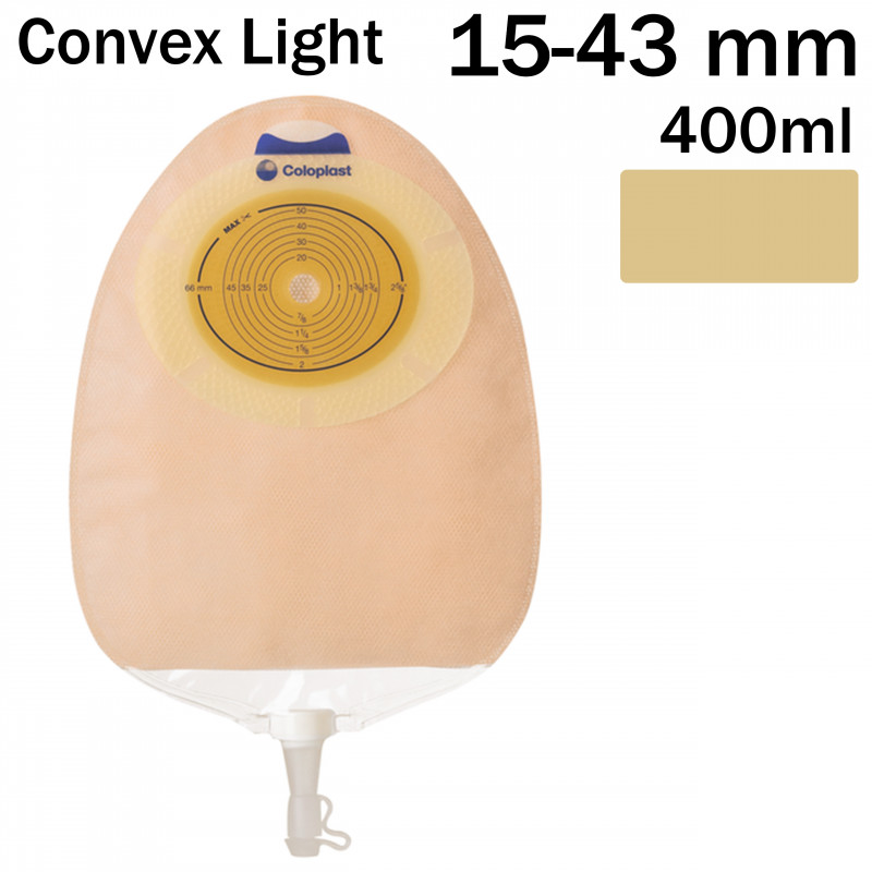 118150 Worek Urostomijny 1-cz SenSura Convex Light 15-43 mm 400 ml Maxi Cielisty Coloplast