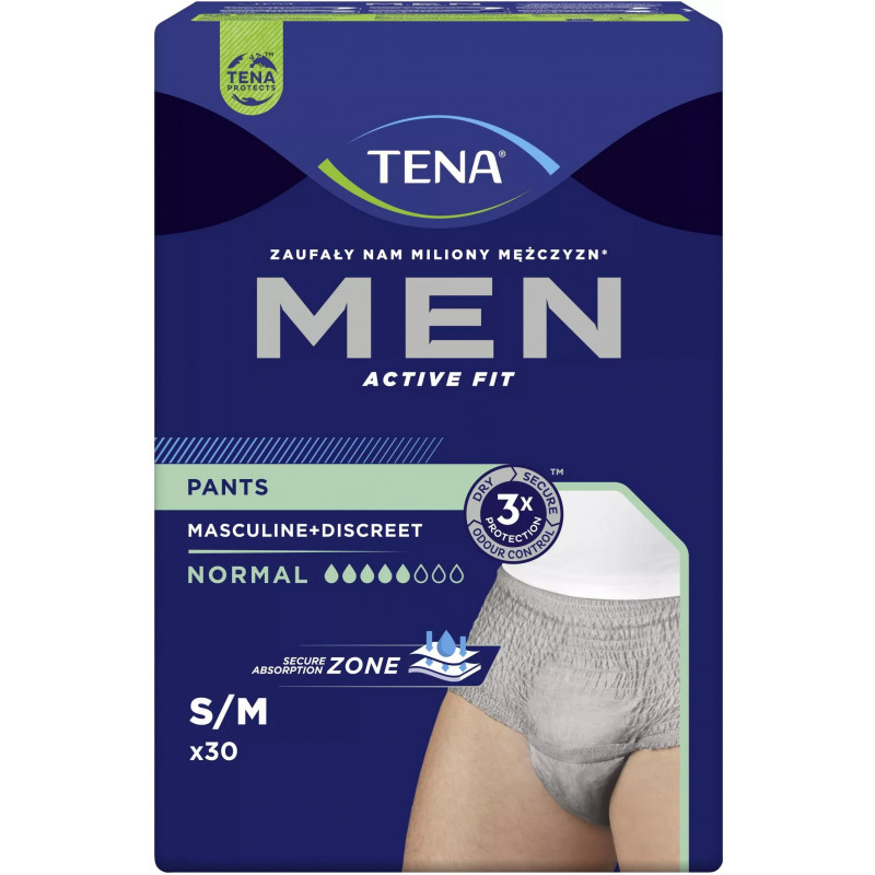 TENA Men Pants Normal Grey majtki chłonne dla mężczyzn