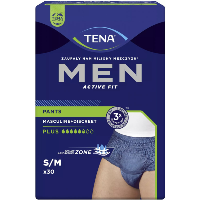 TENA Men Pants Plus Blue majtki chłonne męskie niebieskie