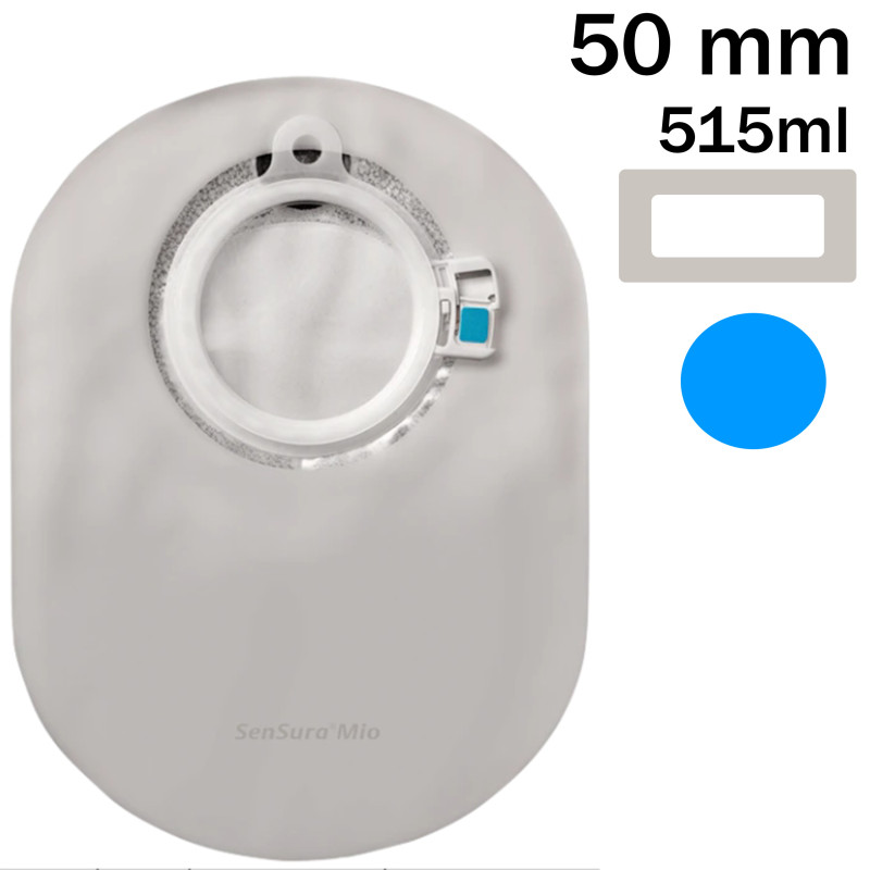 114130 Worek Dwuczęściowy SenSura Mio Click 50mm 515 ml Zamknięty Szary z Okienkiem Coloplast