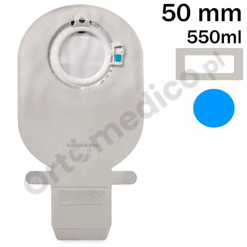 114430 Worek Dwuczęściowy SenSura Mio Click 50mm 550ml z Filtrem Otwarty Neutralny Szary z Okienkiem Coloplast