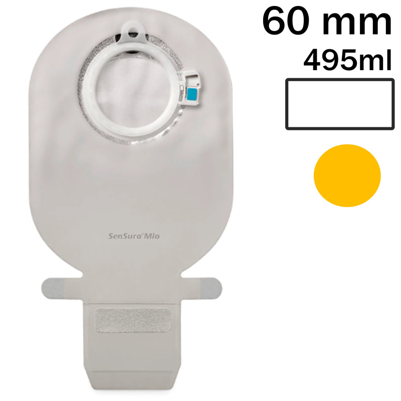 114530 Worek Dwuczęściowy SenSura Mio Click 60mm 495ml z Filtrem Otwarty Przezroczysty Coloplast