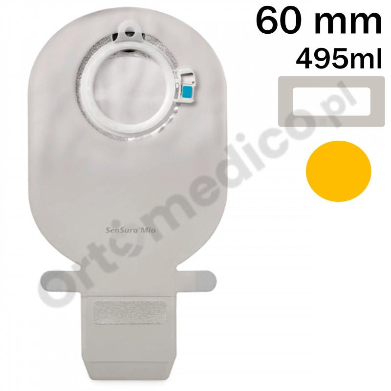 114520 Worek Dwuczęściowy SenSura Mio Click 60mm 495 ml z Filtrem Otwarty Neutralny Szary z Okienkiem Coloplast