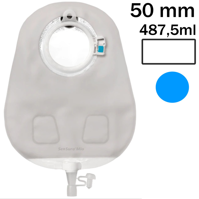 114980 Worek Urostomijny Dwuczęściowy SenSura Mio Click  50mm 487,5ml Neutralny Szary Coloplast