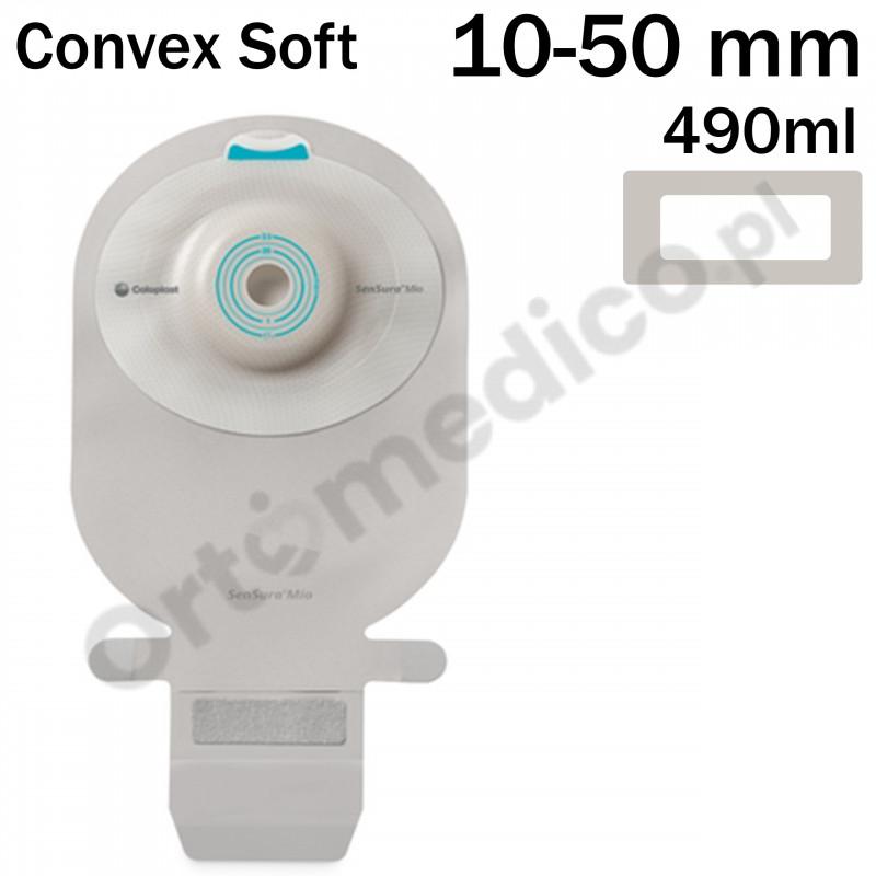 164060 Worek 1-cz Sensura Mio Convex Soft 10-50mm 490ml Szary z Okienkiem Otwarty Coloplast