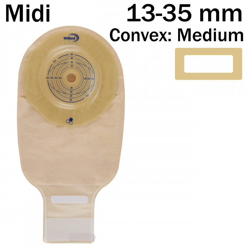 XMHNDM513 Worek 1-cz Aurum Convex Drainable Medium 13-35mm Midi  Welland Z Miodem Manuka Beż z Okienkiem