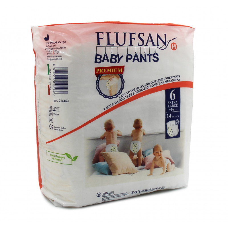 Flufsan Baby Pants 6 Extra Large Gespar majtki chłonne dla dzieci +16kg