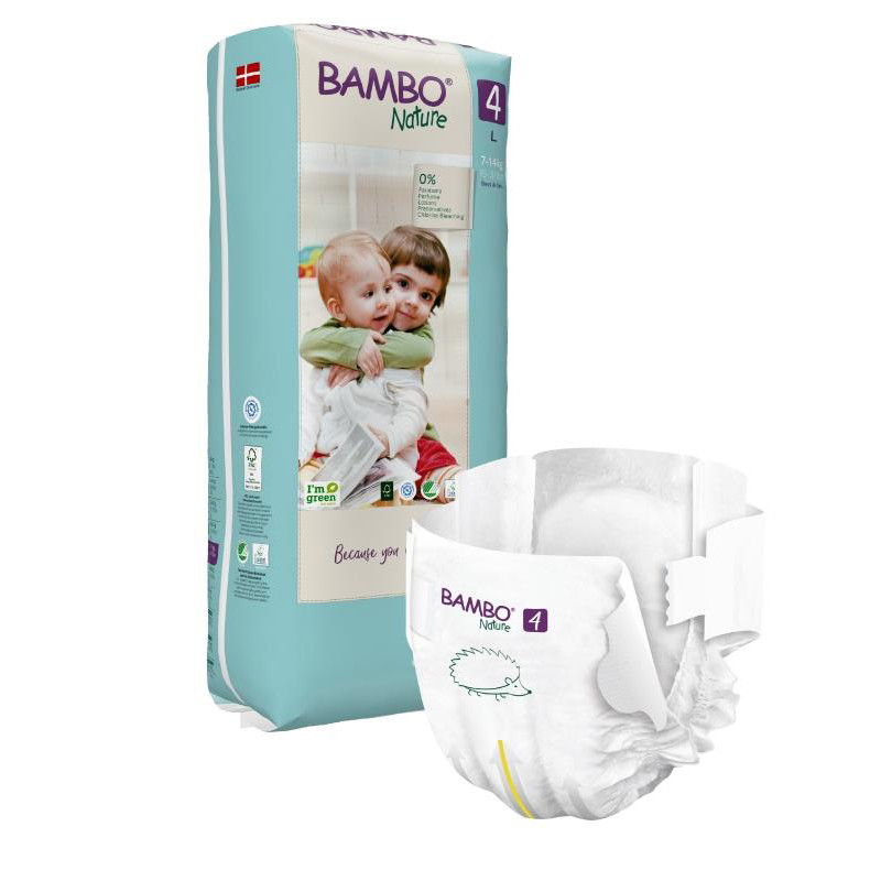 ABENA Bambo Nature 4 Maxi ekologiczne pieluchy na rzepy dla dzieci 7-14 kg