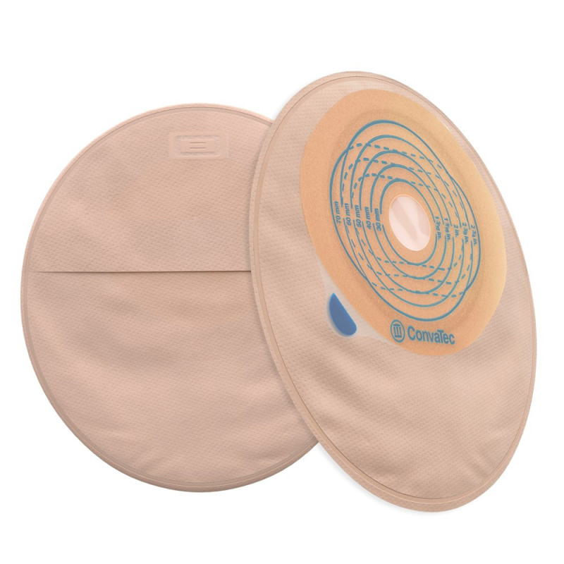 421816 Worek 1-częściowy Stomijny ConvaTec Esteem + Zamknięty Mały z Filtrem 20-70 mm Beżowy Z Okienkiem