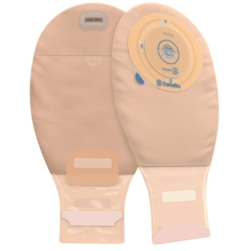 413516 Jednoczęściowy Worek Ileostomijny  Esteem+ Plastyczny z Filtrem Z Zapinką Invisiclose ConvaTec 30-40mm Otwarty Średni