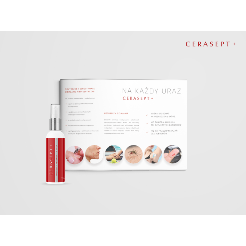 Cerasept+ Antybakteryjny Płyn Do Uszkodzonej Skóry, Na Odleżyny 100ml Ropiejąca Rana