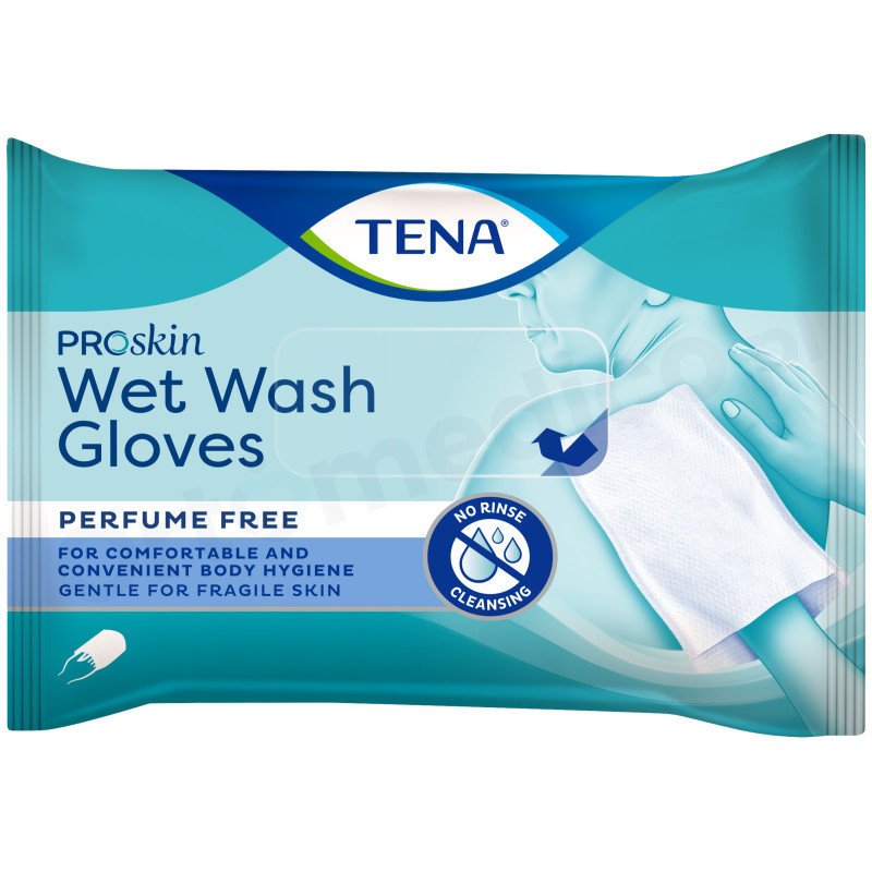 TENA ProSkin Wet Wash Gloves nawilżające myjki do ciała 8 szt.