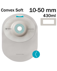 163060  Worek 1-cz Sensura Mio Convex Soft Max 10-50mm 430ml Szary z Okienkiem Zamknięty Coloplast