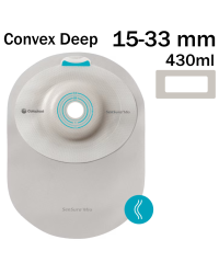 163460 Worek 1-cz Sensura Mio Convex Deep  Max 15-33mm 430ml Szary z Okienkiem Zamknięty Coloplast