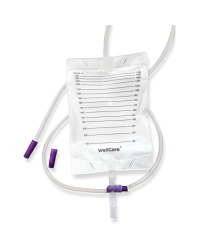 KLN159L Worek do zbiórki moczu WellCare 1500 ml z długim drenem 150 cm – worek na nogę i do nocnej zbiórki