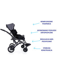 Wózek inwalidzki spacerowy dla dzieci ALFA FLEX MyWam