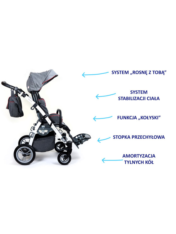 Wózek inwalidzki spacerowy dla dzieci GRIZZLY MyWam