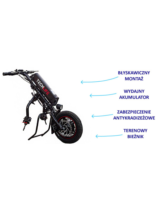 Napęd elektryczny, przystawka do wózka inwalidzkiego Techlife W1