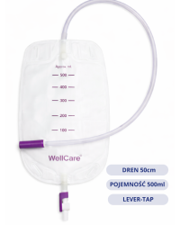 KLN505l worek do zbiórki moczu wellcare 500 ml dren 50 cm