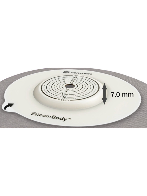 423656 Worek 1-cz Ileostomijny Esteem Body Otwarty Szary z Okienkiem 10-45 mm Duży 570 ml Convex 7,0 mm V1 Convatec
