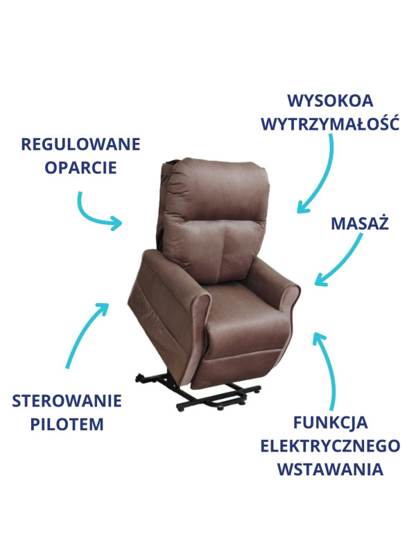 Elektryczny fotel dla seniorów fotel rehabilitacyjny AT56252 Antar