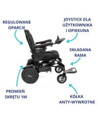 Elektryczny wózek inwalidzki FortiGO Timago -  zwrotny, wygodny i niezawodny