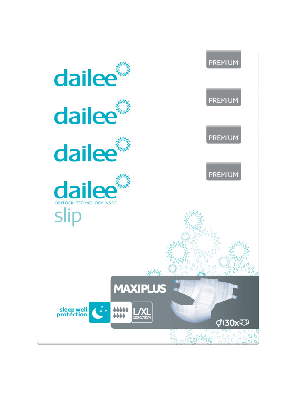 Dailee Slip Premium Maxi Plus pieluchomajtki na noc dla seniora
