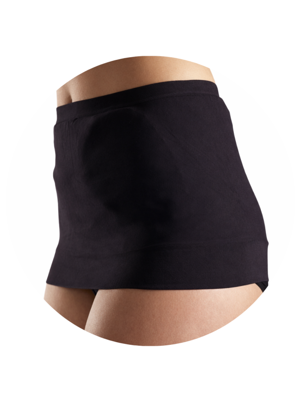 321661-02.01 Pas Stomijny Brzuszny "StomaSafe Plus" S/M Czarny Pas Dwuwarstwowy Ochronny Tytex