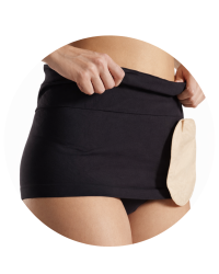 321661-02.01 Pas Stomijny Brzuszny "StomaSafe Plus" S/M Czarny Pas Dwuwarstwowy Ochronny Tytex