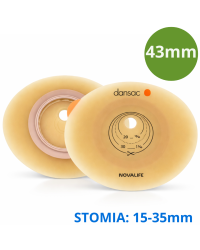 1743-10 Płytka stomijna NovaLife 2 hydrokoloidowa 43mm, 15–35 mm owalna Dansac