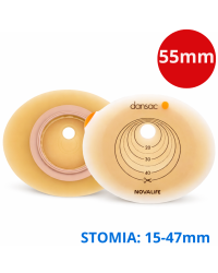 1755-10 Płytka stomijna Dansac NovaLife 2 płaska 55 mm (10–47 mm) - hydrokoloidowa, owalna