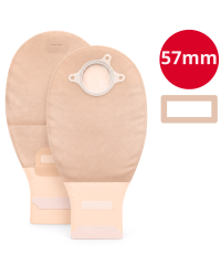 421748 ConvaTec Natura®+ Worek Stomijny Otwarty z Filtrem i Zapinką InvisiClose®, Beżowy z Okienkiem, 57 mm