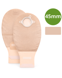 416417 Worek Otwarty Dwuczęściowy Natura® 45 mm Ileostomijny z Filtrem i Zapinką, Beżowy, Zabudowany ConvaTec