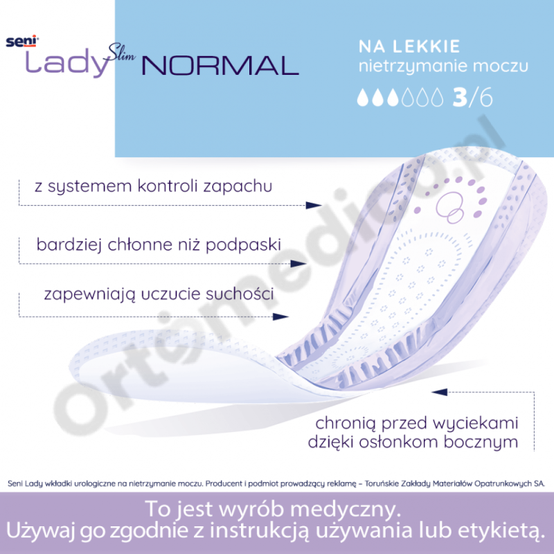 Wkładki urologiczne anatomiczne dla kobiet Seni Lady Slim Normal