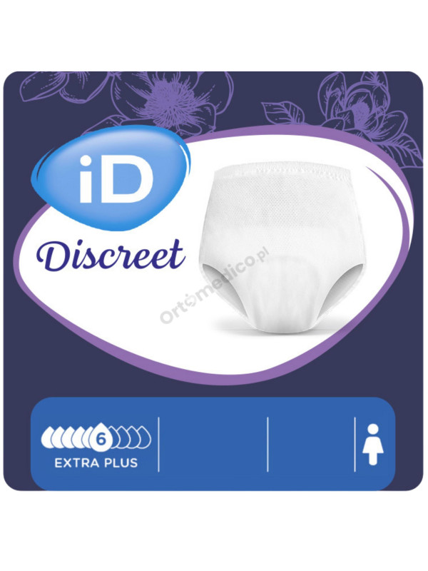 Majtki Chłonne Dla Kobiet iD Discreet Pants Extra Plus Wciągane 6 kropli (iD Intime Plus)