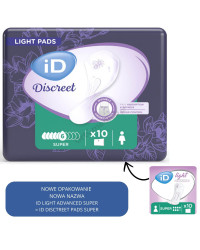 Wkładki iD Discreet Super Wkłady Urologiczne Do Bielizny Damskie Na Nietrzymanie Moczu (Dawniej iD Light Advanced Super)
