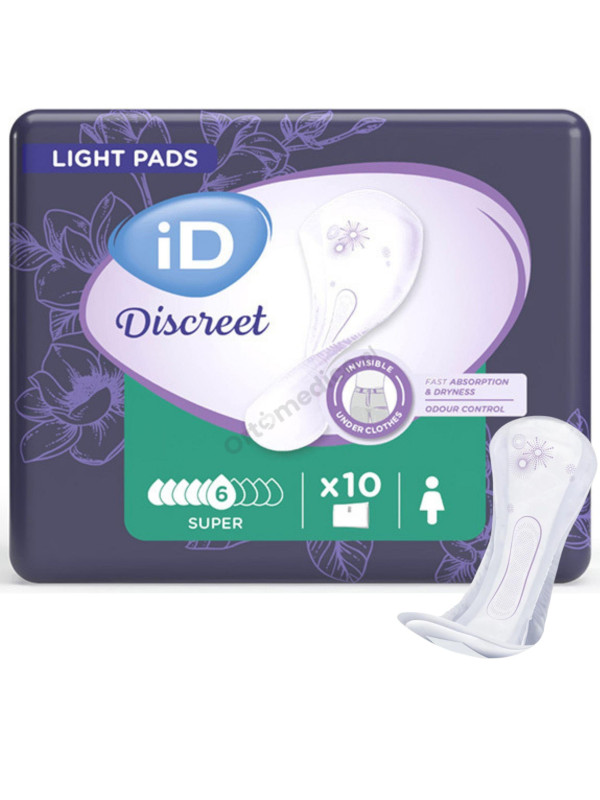 Wkładki iD Discreet Super Wkłady Urologiczne Do Bielizny Damskie Na Nietrzymanie Moczu (Dawniej iD Light Advanced Super)